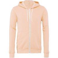Bella + Canvas Men's Fleece Full Zip Hoodie in Peach | Size: XS