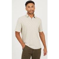Brave Soul Men's Short Sleeve Open Collar Polo Shirt in Light Stone | Size: Small