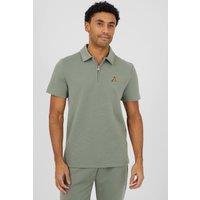 Brave Soul Men's Short Sleeve Quarter Zip Polo Shirt in Mint | Size: Medium