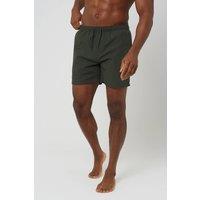 Brave Soul Men's Seersucker Swim Shorts in Khaki | Size: XL