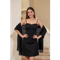 MODISHION Women's Solid Chiffon Shawls & Wraps in Black
