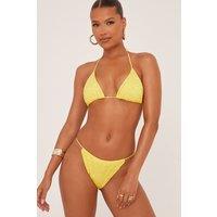 EGO Women's V-Neck Bikini Set in Yellow | Size: 10