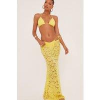 EGO Women's Low Rise Maxi Skirt in Yellow | Size: 6