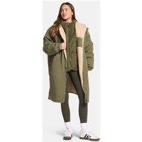 OHS Women's 2 Piece Plain Changing Robe & Full-Zip Teddy Fleece Co-Ord Set in Khaki | Size: Large/XL