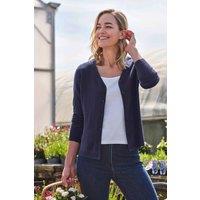 WoolOvers Women's Cashmere & Merino Classic V Neck Cardigan in Dark Navy | Size: 2XL