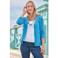 WoolOvers Women's Cashmere & Merino Classic V Neck Cardigan in Turquoise | Size: XL