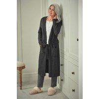 WoolOvers Women's Cashmere & Merino Luxe Dressing Gown in Charcoal | Size: XS