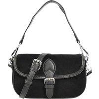 House of Leather Women's Women's Real Suede Crossbody Handbag Elodie in Black