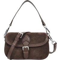 House of Leather Women's Women's Real Suede Crossbody Handbag Elodie in Dark Brown