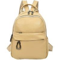 House of Leather Women's Women's Real Leather Rucksack Backpack Kaia in Beige