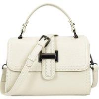 House of Leather Women's Womens Leather Handbag Top Handle Crossbody Bag Polly in Off-White
