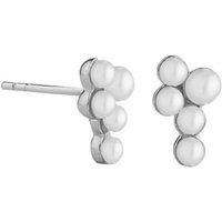 Gold Trip Women's Pearl Cluster Earrings in Silver