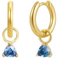 Gold Trip Women's December Huggie Hoop Birthstone Charm Earrings in Gold
