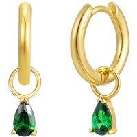 Gold Trip Women's May Huggie Hoop Birthstone Charm Earrings in Gold