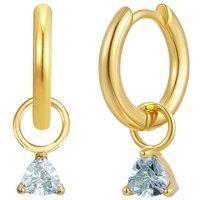 Gold Trip Women's September Huggie Hoop Birthstone Charm Earrings in Gold