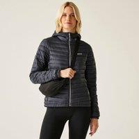 Regatta Women's Hurden Hooded Lightweight Quilted Jacket in Charcoal | Size: 8
