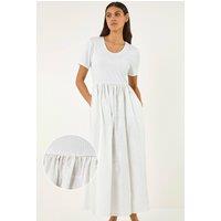 Roman Women's Floral Print Pocket Midi Dress in White | Size: 20