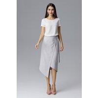 Love Lace Women's Left Asymmetrical Waist Tie Skirt in Grey | Size: Medium