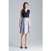 Love Lace Women's Grey Midi Pleated Skirt with Side Zip Slit | Size: Small