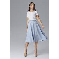 Love Lace Women's Belted Flared Skirt with Back Zip Style 126034 in Blue | Size: XL