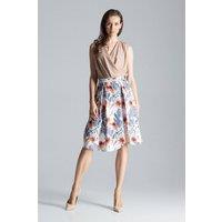 Love Lace Women's Asymmetric Contrast Pleated Midi Skirt Side Zip | Size: Medium