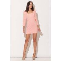 Love Lace Women's Elegant Evening Mini Dress with Front Zipper in Pink | Size: XL