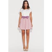 Love Lace Women's Charming Belted Bow Flared Mini Skirt in Pink | Size: Large