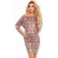 Love Lace Women's Elastic Circle Print Quarter Sleeve Pocket Dress | Size: XS