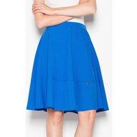 Love Lace Women's Wide Belt Hip Cut Pleated Skirt in Blue | Size: XL
