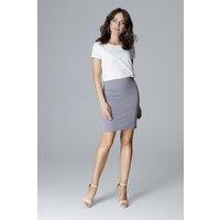 Love Lace Women's Classic Short Skirt with Horizontal Topstitching Style 129012 in Grey | Size: XL