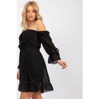 Love Lace Women's Spanish Style 3/4 Ruffle Dress in Black