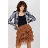 Love Lace Women's Ruffle Tulle Mini Skirt in Brown