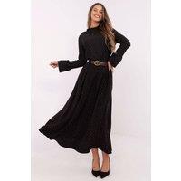 Love Lace Women's Elegant Rhinestone Maxi Skirt with Buckle in Black