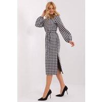 Love Lace Women's Peplite Zipper Tie Belt Long Sleeve Dress in Black | Size: Large