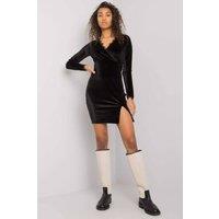 Love Lace Women's Black Velour Mini Dress With Side Slit | Size: Medium