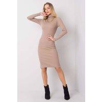 Love Lace Women's Everyday Fitted Long Sleeve Turtleneck Dress Style 173350 in Beige | Size: S/M