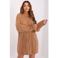 Love Lace Women's Turtleneck Long Sleeve Daydress Variegated in Brown