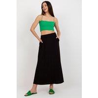 Love Lace Women's Summer Long Loose Skirt with Elastic Waist Pockets in Black | Size: Large/XL