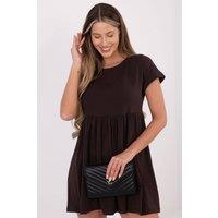 Love Lace Women's Everyday Cotton Flared Dress No Fastening in Brown | Size: XL
