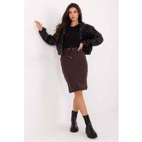 Love Lace Women's Casual Cotton Elastane Skirt with Pockets in Brown | Size: XL