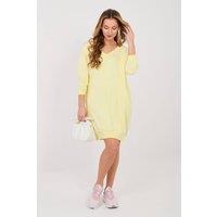 Love Lace Women's Cotton Elastane Sweatshirt Dress with Pockets Style 224940 in Yellow | Size: S/M