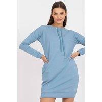 Love Lace Women's Long Sleeve Sweatshirt Dress with Tie Back Style 167891 in Blue | Size: Large