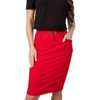 Love Lace Women's Sweatshirt Skirt with Elastic Ties Pockets in Red | Size: XS