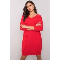 Love Lace Women's Comfort Cotton Elastane Sweatshirt Dress in Red | Size: Large/XL