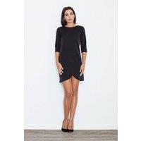 Love Lace Women's Classic 3/4 Sleeve Dress Gold Zip in Black | Size: Large