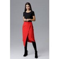 Love Lace Women's Asymmetrical Left Tie Waist Skirt in Red | Size: Medium