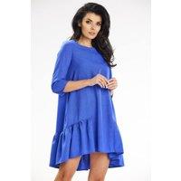 Love Lace Women's Awama Loose Trapeze Mini Dress with Pockets in Blue | Size: Large/XL