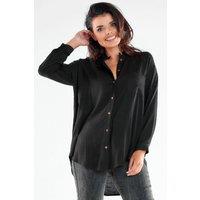 Love Lace Women's Elegant Stand Up Long Sleeve Shirt Poland in Black | Size: S/M