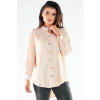 Love Lace Women's Long Sleeve Stand Up Collar Shirt Poland in Beige | Size: Large/XL