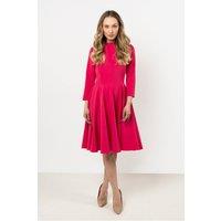 Love Lace Women's Elegance Boat Neck Flared Day Dress in Pink | Size: Small